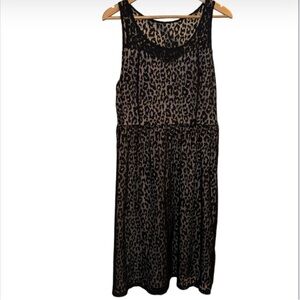Lane Bryant dress leopard lace overlay lined size 18 sleeveless